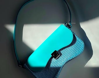 装飾フラップ付きDIYレザーバッグキット、ハンドルとステッチループ付き財布作りセット、手作りアクセサリー用のクラフト素材