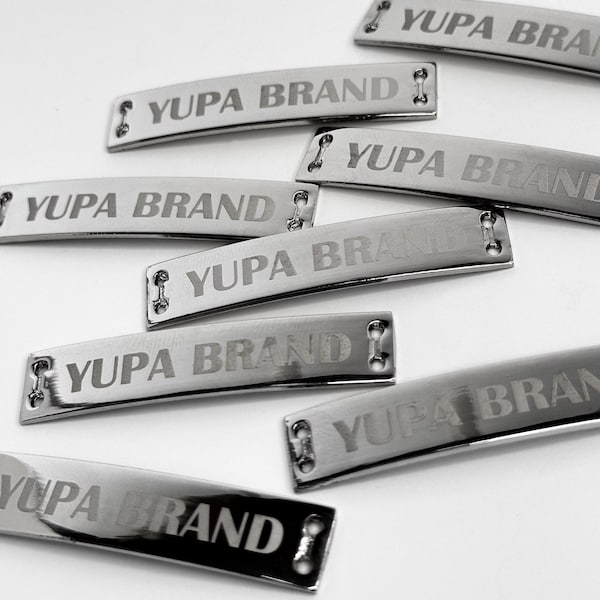 Custom Metal Tags For Bags And Clothing, Personalized Engraved Brand Labels, Polished Stainless Steel Name Plates For Handmade Products