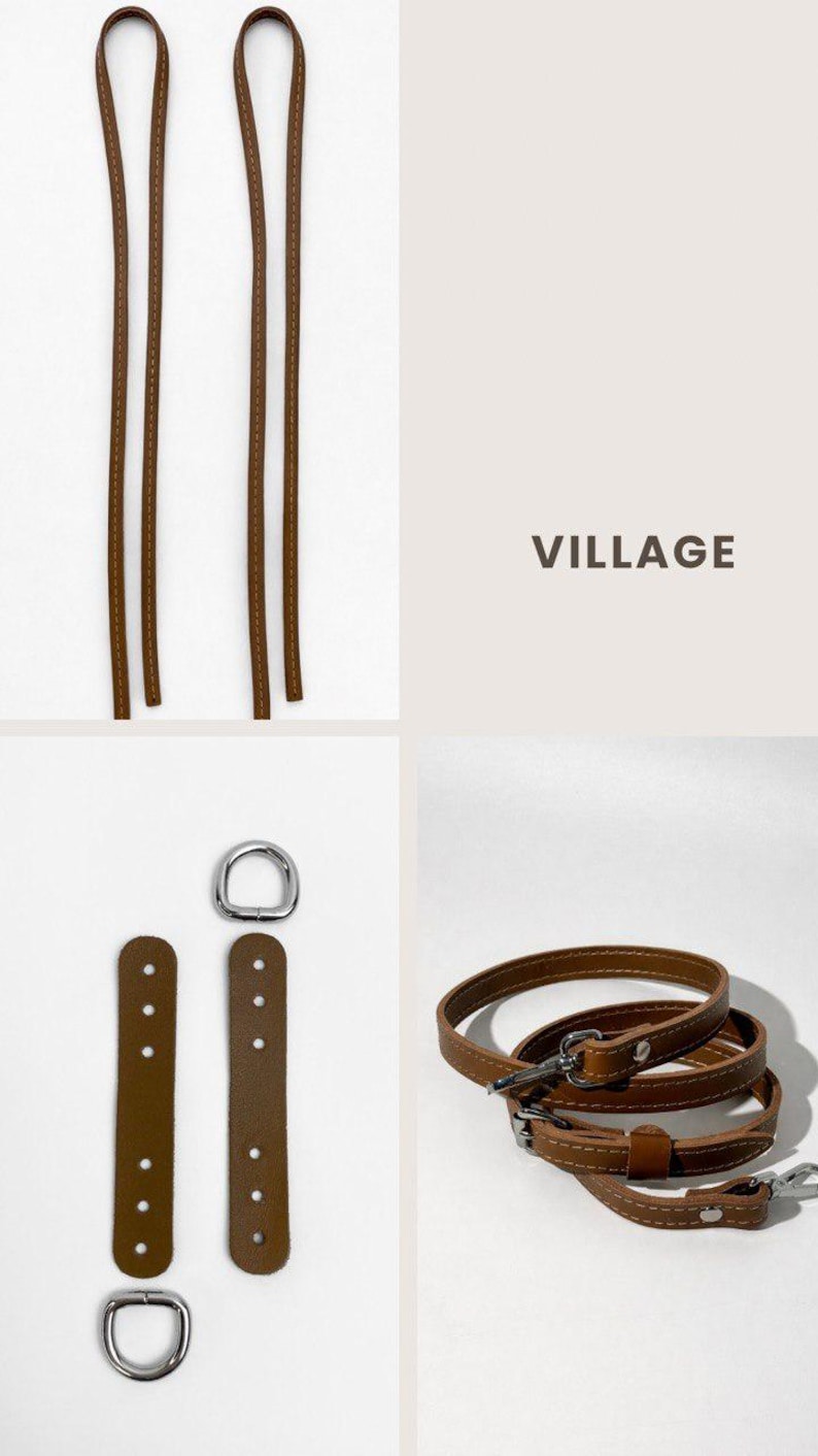 leather strap for knit bag, adjustable shoulder strap leather, leather bag handle replacement, brown leather bag strap, minimalist leather strap set, leather hardware for handmade bags, crossbody strap adjustable leather