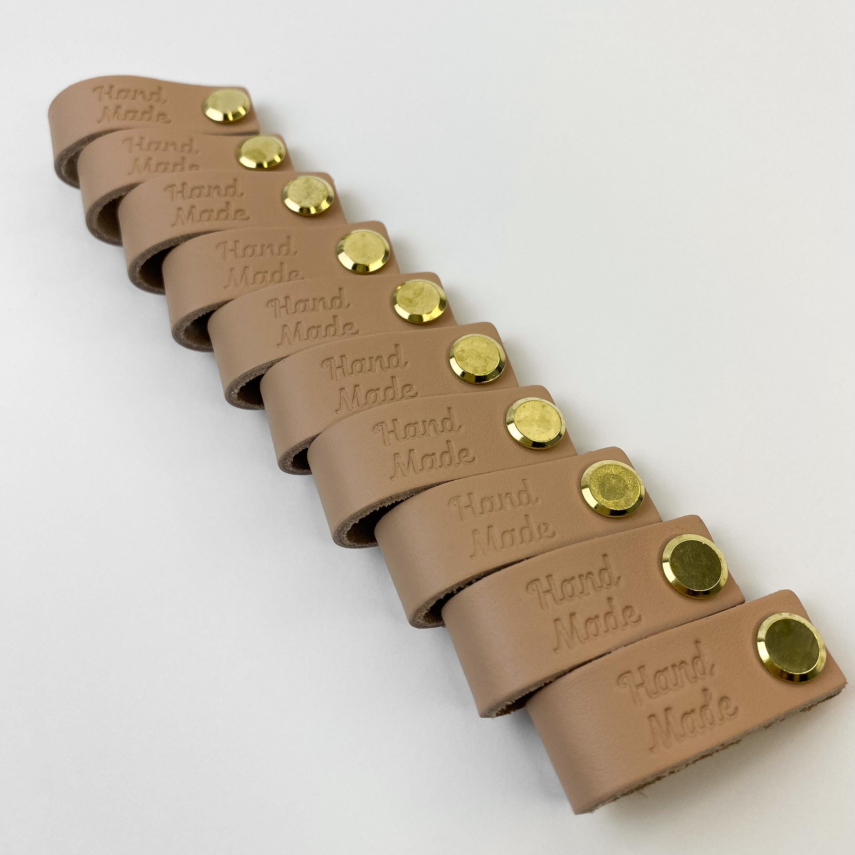 Leather Fold Over Tags With Gold Rivet, Custom Labels for Handmade ...