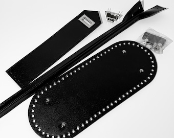 Leather Bag Hardware Set, DIY Purse Kit with Handles Flap and Base, Handbag Making Supplies, Sewing Kit, Gift for Bag Makers