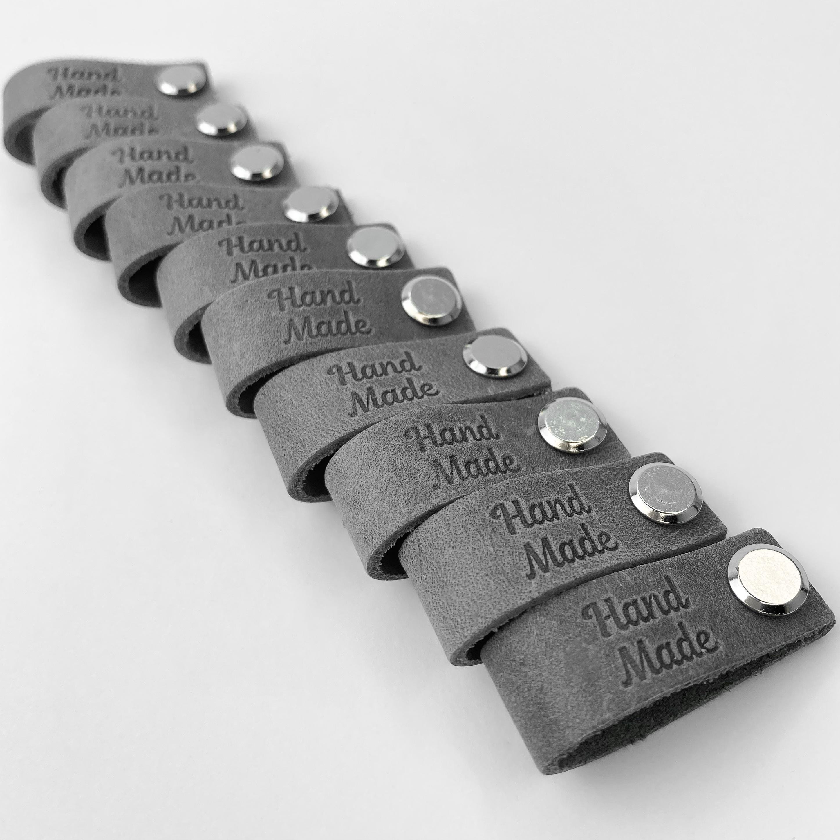 Leather Fold Over Tags With Gold Rivet, Custom Labels for Handmade ...