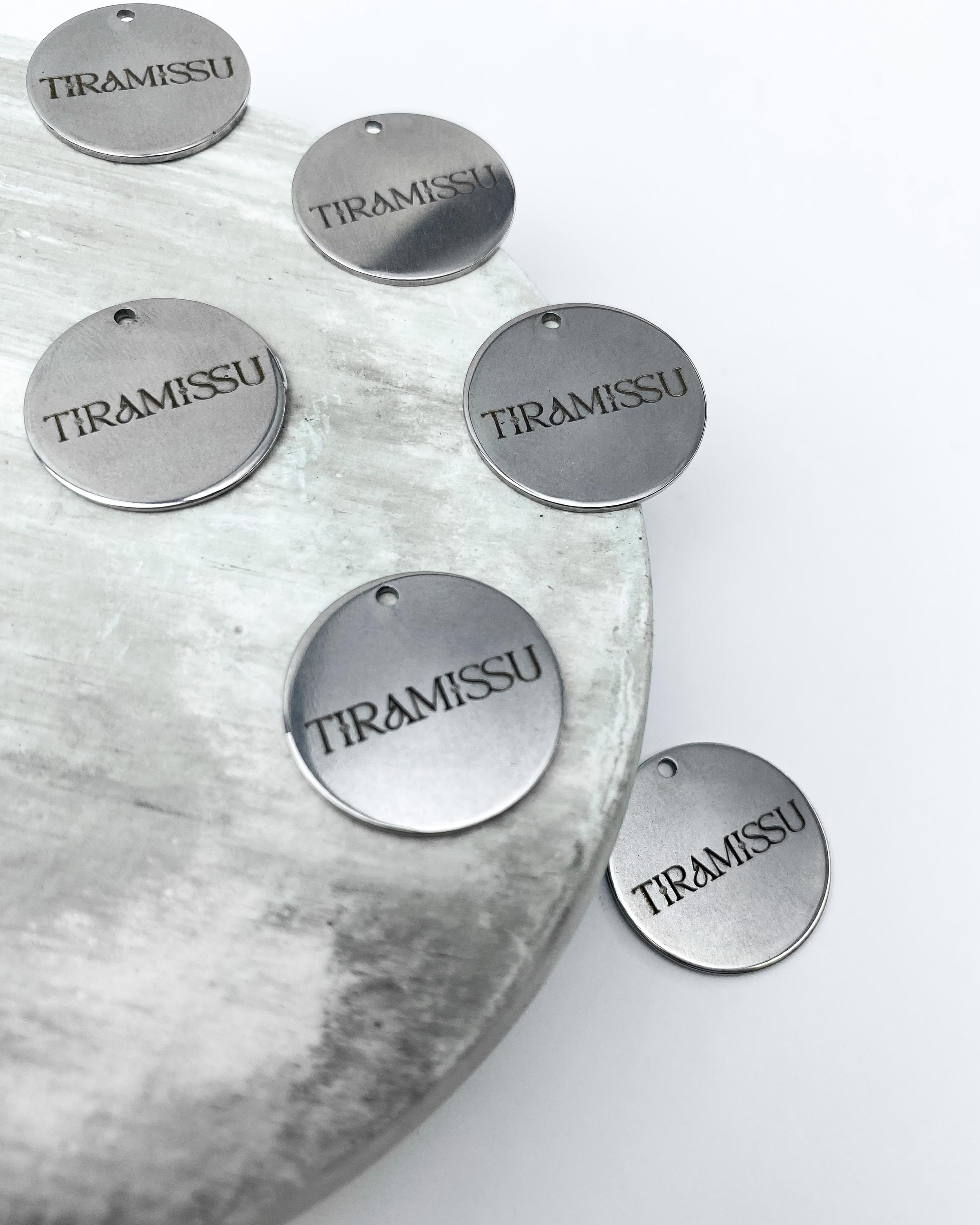 Personalized Metal Logo Tags, Custom Engraved Clothing Labels, Round Metal Tag for Handmade Crafts, Handmade Gift Maker Supply