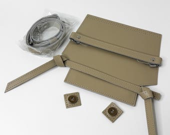 ハンドバッグ縫製キット、レザーハンドバッグキット一式、シルバー金具付き財布セットの組み立て準備完了、奥様へのオリジナルバレンタインデーギフト