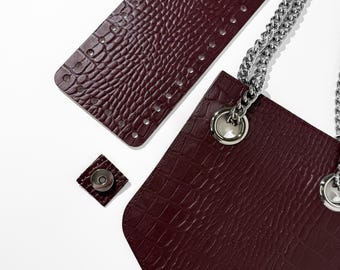 DIY Crochet Handbag Leather Kit with Chain Strap And Bag Base, Knitted Purse Supplies For Handmade Designer Bags, Personalized Gift
