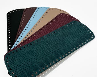 Duurzame leren basis met gaten, doe-het-zelf portemonneepaneel voor handgemaakt breiwerk, tasbodem voor gehaakte shopper, perfect cadeau voor knutselaars