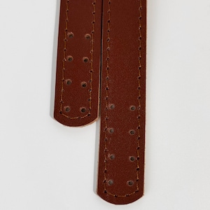 natural leather bag straps, stitched leather handles, sew on tote straps