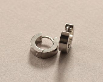 Chunky Stainless Steel Hoop Earrings, Unisex Minimalist Jewelry