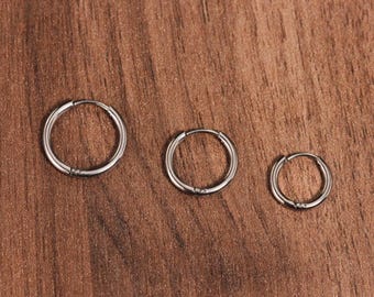 Minimalist Stainless Steel Hoop Earrings – Unisex Jewelry Gift