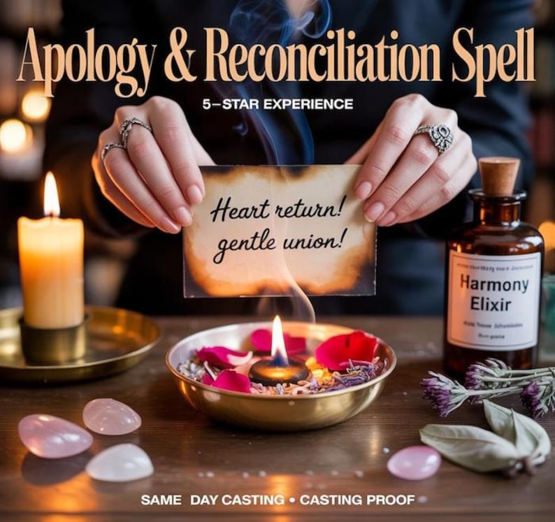 APOLOGY and RECONCILIATION SPELL, relationship healing, forgiveness ritual, emotional harmony, love restoration, connection repair image 1