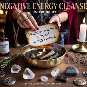 NEGATIVE ENERGY CLEANSE Spell, aura purification, spiritual cleansing, energy clearing, protection ritual, emotional detox,vibrational reset