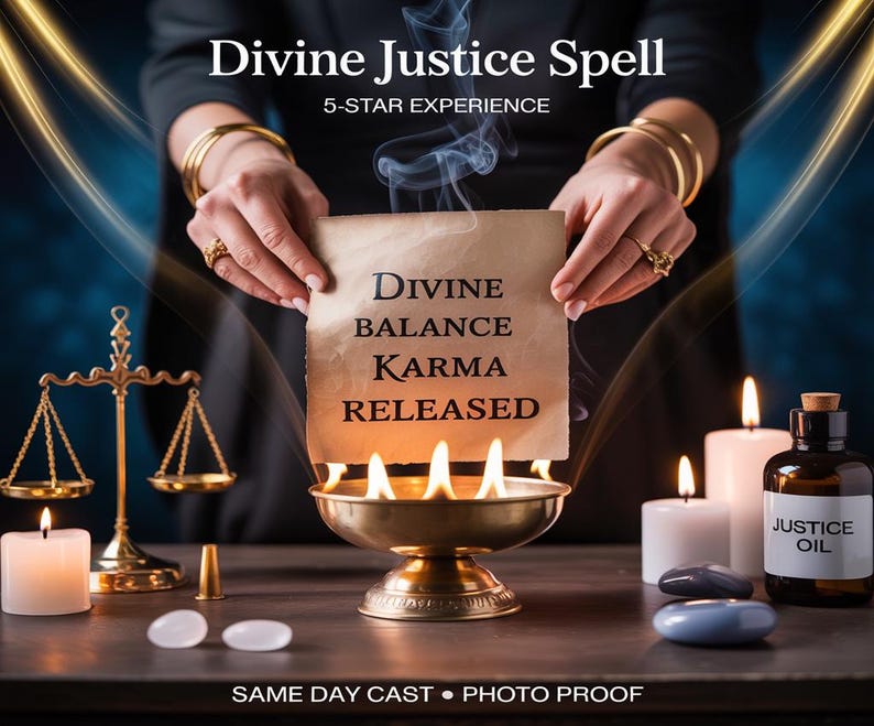 DIVINE JUSTICE SPELL, karma balancing, truth revelation, fairness restoration, protection ritual, spiritual correction