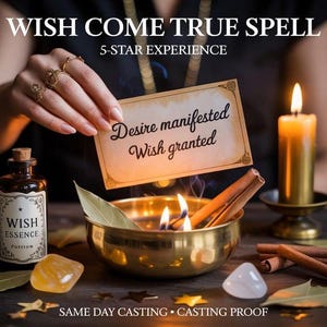 WISH COME REAL Sort | Énergie de manifestation | Réalisation de rêve | Alignement divin | Flux de prospérité | Attraction à désirer | Rituel du destin