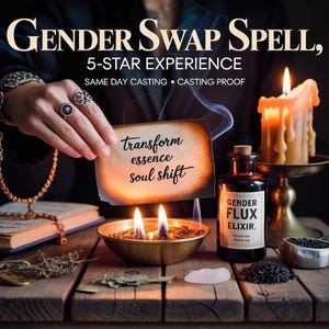 HECHIZO DE CAMBIO DE GÉNERO, ritual de transformación, alineación de la identidad, autoexpresión, renacimiento del aura, despertar espiritual