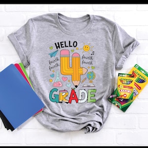 Back To School Hello Fourth Grade Team 4th Grade Boy Girl Png, Fourth Grade Png, Back To School Png, Fourth Grade teacher Png, Teacher Png