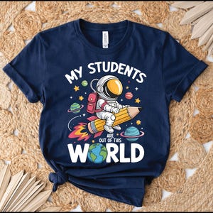Learning is Out of This World PNG, Cute Space Adventure Graphic, Astronaut & Rocket Clipart, Digital Space Design, Kids School T-shirt PNG