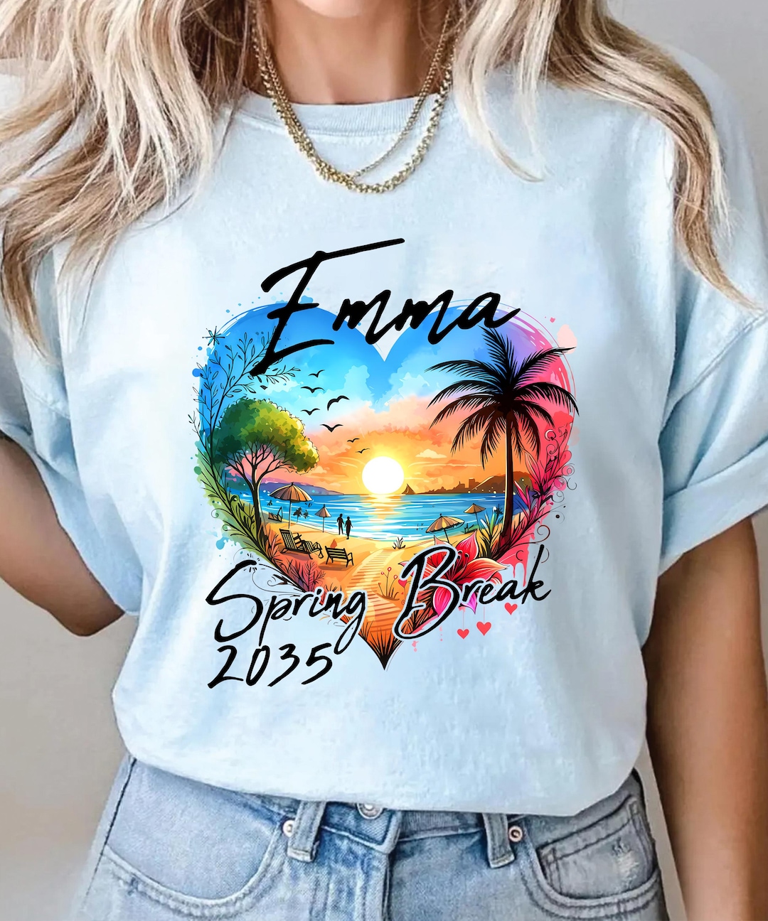 Spring Break Roupa Personalized Airbrush Spring Break Shirt, Spring Break 2026 Shirts ...