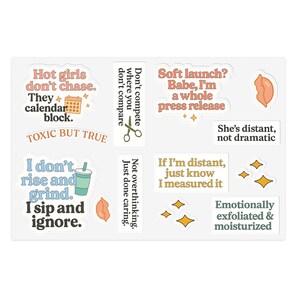 Tossico ma vero (edizione illustrata): foglio di adesivi "ragazza cool" - Motivazione, cura di sé, affermazioni, decorazioni per diario, regalo per gli amici