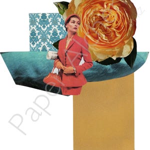 Fashion Collage Series: Cyan Rose