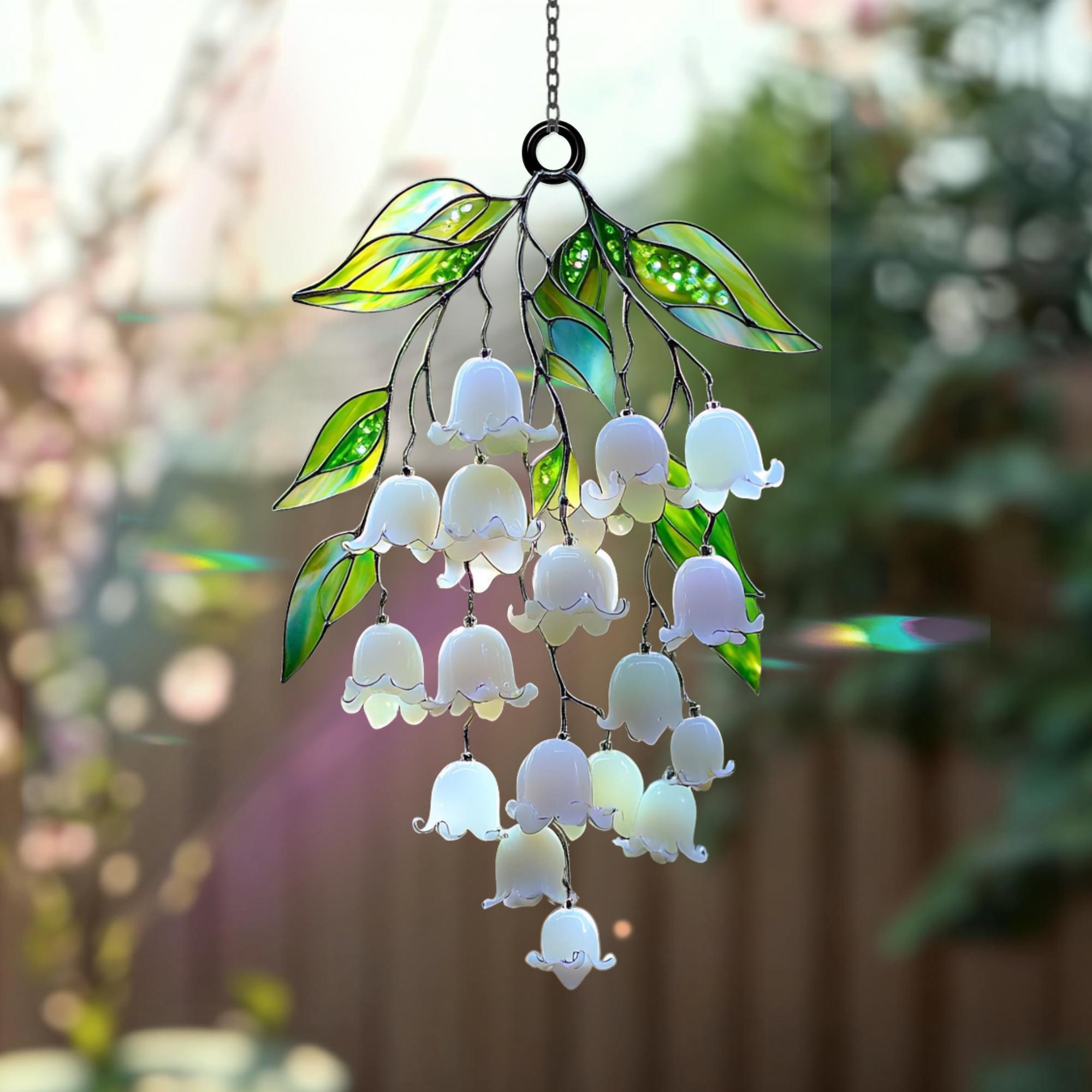 Lily of the Valley Suncatcher Gift for Mom, May Birth Flower Window ...