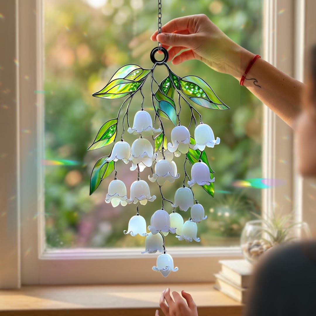 Lily of the Valley Suncatcher Gift for Mom, May Birth Flower Window ...
