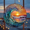 Sunrise On The Beach Suncatcher Ornament, Ocean Waves At Sunrise, Sunrise Lover Gift, Beach Suncatcher, Natural Gift, Beach Home Decor product logo