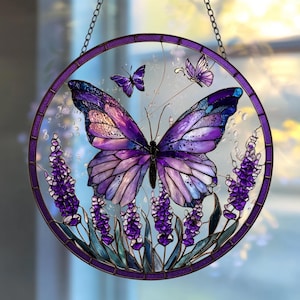 Purple Glass Butterfly - Etsy