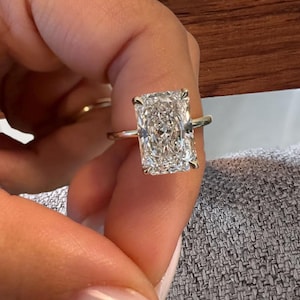 Lab Grown Diamond Ring , 4 CT Radiant Cut Lab Diamond Engagement Ring , Radiant Cut , Lab Created Diamond Ring IGI Certified , Lab Diamond