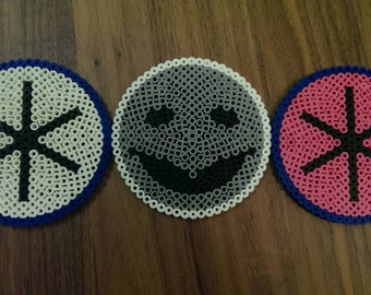 Community TV inspired Greendale Flag and Human Being Perler Coaster Set of 4