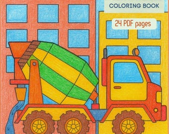 Magical Cars Coloring Pages: Vehicles Transport  (PDF Downloadable Set of 24)