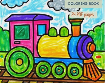 Magical Cars Coloring Pages: Vehicles Transport  (PDF Downloadable Set of 24)