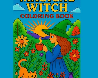 Magical Witch Coloring Pages: Cozy Forest & Potions (PDF Downloadable Set of 12)