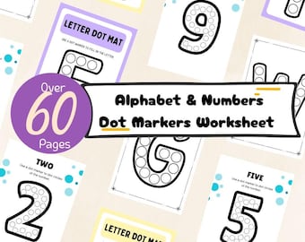 Alphabet and numbers dot markers worksheet (Digital Download)