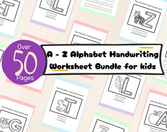 A-Z Alphabet Handwriting Practice: Baby's First Learning Game (Printable Digital)
