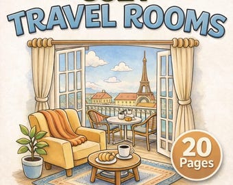 Isometric Cozy Travel Corners Coloring Book - (20 Pages PDF)
