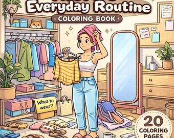 Alora everyday routine – Cozy Daily Routine Coloring Pages (Printable PDF A4 US Letter)