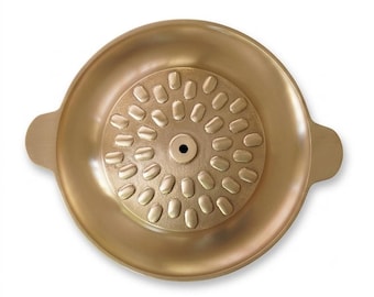 Handcrafted Korean Bronze Bulgogi Pan for 2-3 People - Traditional Bangjja Yugi Brass BBQ Grill Plate 10.6 Inch with Broth Moat