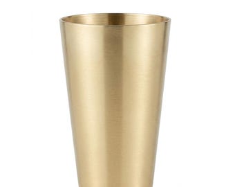 Handcrafted Korean Bronze Cup 480ml 16oz - Traditional Bangjja Yugi Brass Tumbler for Beer & Water, Unique Artisan Gift, Metallic Drinkware