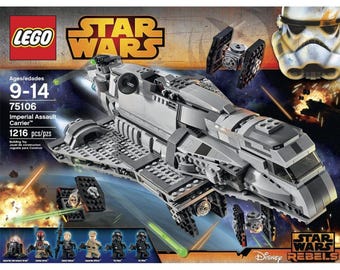 Rare Vintage LEGO Star Wars Imperial Assault Carrier 75106 Building Kit