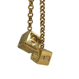 Stainless Steel Smuggler&#39;s Golden Dice - Scoundrel Gambler Rogue - Gold Plated Stainless Steel Dice - Mirror charm for your cockpit