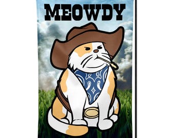 Bandera de jardín con gato vaquero