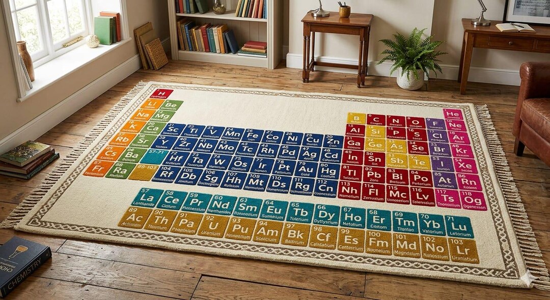 Science Print Rugs Colorful Periodic Table Rug – Educational Science Classroom Decor ...