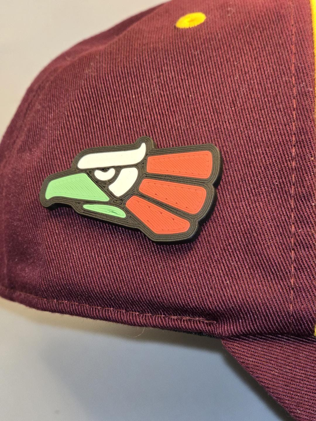 Aztec-style Eagle Hat Pin • Bold Green & Red Bird Pin for Caps ...