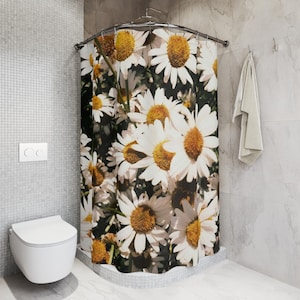 Floral Shower Curtain - Elegant Daisy Design, Bathroom Decor, Spring Vibes, Floral Home Accents, Gift for Nature Lovers