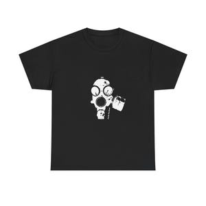 Gas Mask Graphic Tee: Unisex Cotton Dystopian T-Shirt