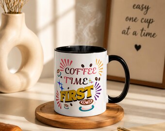 Colorful Coffee Mug,  Fun Beverage Mug for Coffee Lovers,  Cute Kitchenware, Bright Home Decor, Perfect Gift for Any Occasion.