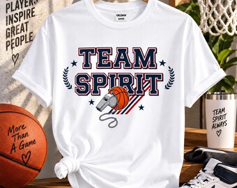 Team Spirit Basketball Shirt, Basketball Coach Gift, Game Day Tee, Basketball Mom Dad Shirt, Player Gift, Bella Canvas 3001.