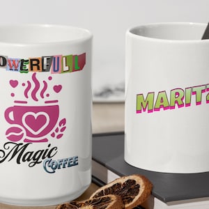 Caneca com nome personalizado para amantes de café e chá - Ideia de presente elegante para ela - Xícara de café personalizável - Companheira única para a rotina matinal
