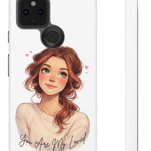 Watercolor Portrait Phone Case - Soft & Protective Dual-Layer Shell, UV Print, Wireless Charging Compatible - Clear Ports - Handwritten