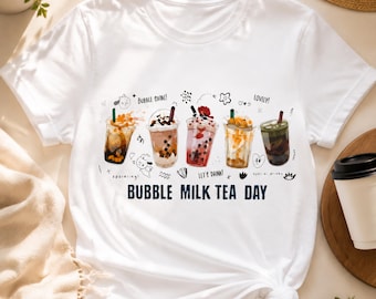 Bubble Tea Shirt, Boba Tea Lover Gift, Milk Tea Graphic Tee, Cute Cafe Shirt, Foodie Gift, Bella Canvas 3001.